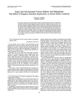 Anger and Advancement Versus Sadness and Subjugation