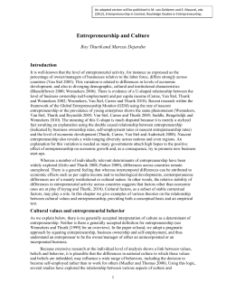 Entrepreneurship and Culture - Erasmus Universiteit Rotterdam