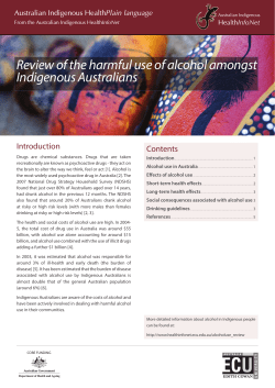 Review of the harmful use of alcohol amongst Indigenous Australians