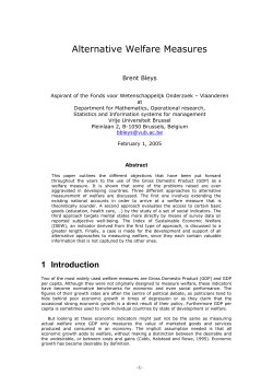 Alternative Welfare Measures - research