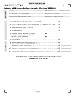 Schedule M2SB, Income Tax Computation for S Portion of ESBT 2016