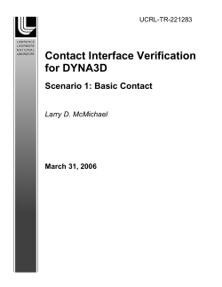 Contact Interface Verification for DYNA3D