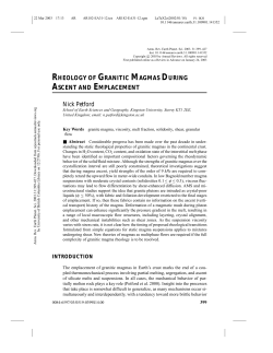 rheology of granitic magmas during ascent and emplacement
