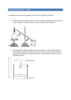SEPARATING MIXTURES: LIQUIDS To separate two liquids mixed
