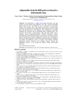 Adjustable hybrid diffractive/refractive achromatic lens