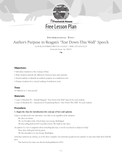 Examining Author`s Purpose in Reagan`s "Tear Down This Wall"