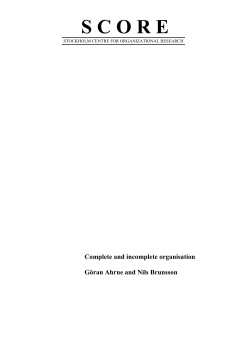 score - Stockholms centrum f&ouml;r forskning om offentlig sektor