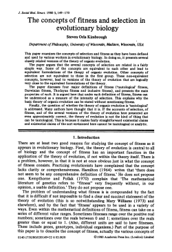 The concepts of fitness and selection in