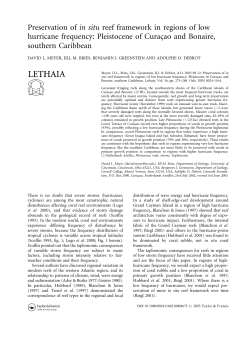 Preservation of in situ reef framework in regions of low hurricane