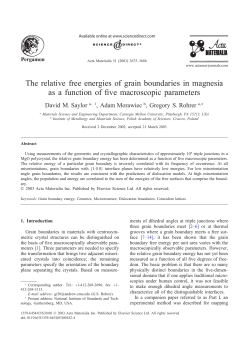 The relative free energies of grain boundaries in