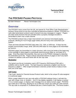 THE POCSAG PAGING PROTOCOL Overview