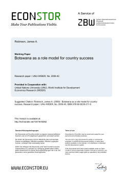 Botswana as a role model for country success