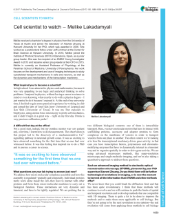Cell scientist to watch &minus; Melike Lakadamyali