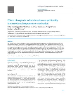Effects of oxytocin administration on spirituality