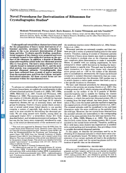Novel Procedures for Derivatization of Ribosomes for