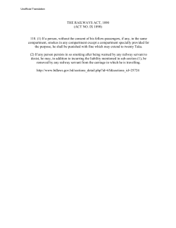 Railway Act 1890 - Tobacco Control Laws