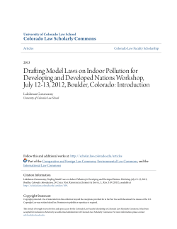 Drafting Model Laws on Indoor Pollution for Developing and