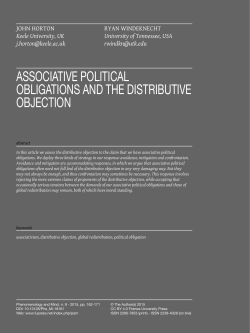 ASSOCIATIVE POLITICAL OBLIGATIONS AND THE DISTRIBUTIVE