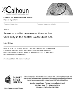 Seasonal and intra-seasonal thermocline variability in the central