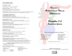 Geneva Christmas Walk Weekend December 2-4