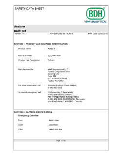 SAFETY DATA SHEET Acetone BDH1101