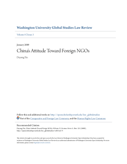 China`s Attitude Toward Foreign NGOs