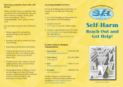 Self Harm leaflet.