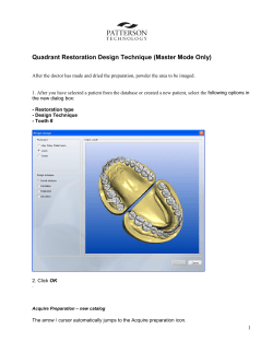 Quadrant Restoration Design Technique (Master Mode Only)