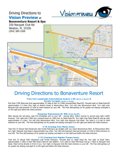 Driving Directions to Bonaventure Resort