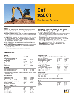 Small Specalog for Cat 305E CR Mini Hydraulic Excavator