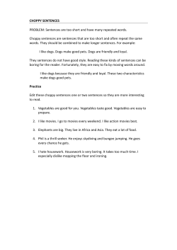 CHOPPY SENTENCES
