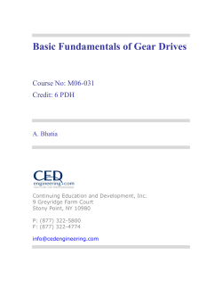 Basic Fundamentals of Gear Drives