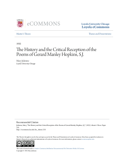The History and the Critical Reception of the Poems of Gerard