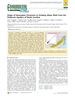 Origin of Hexavalent Chromium in Drinking Water Wells from the