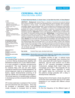 cerebral palsy - Professional Medical Journal