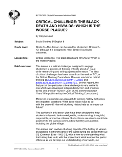 CRITICAL CHALLENGE: THE BLACK DEATH AND HIV/AIDS