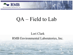 QA &ndash; Field to Lab - International Water Institute