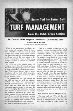 Be Careful With Organic Fertilizers Containing Urea