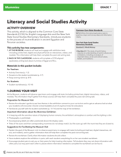 Mummies Middle School Literacy and Social Studies Activity