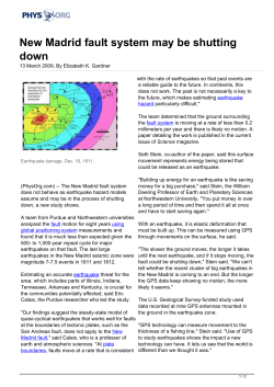New Madrid fault system may be shutting down