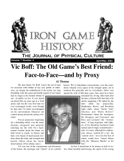 Vic Boff: The Old Games Best Friend: Face-to-Face—and by