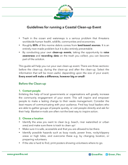Guidelines for running a Coastal Clean-up Event