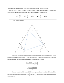Equiangular hexagon has side lengths =