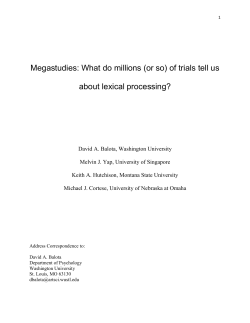 Megastudies - Montana State University