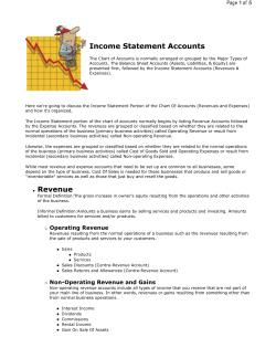 Income Statement Accounts Revenue