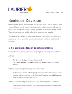 Sentence Revision - Wilfrid Laurier University