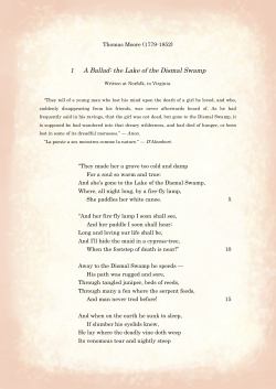 1 A Ballad: the Lake of the Dismal Swamp