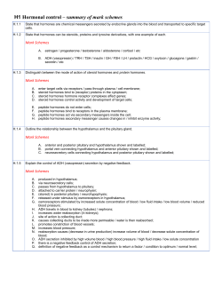 H1 Hormonal control &ndash; summary of mark schemes