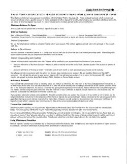 About your Certificate of Deposit Account