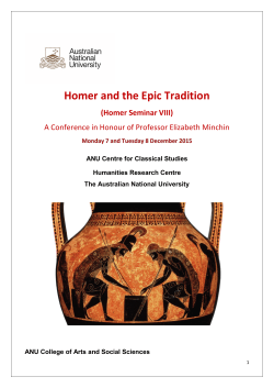 Homer and the Epic Tradition - Humanities Research Centre